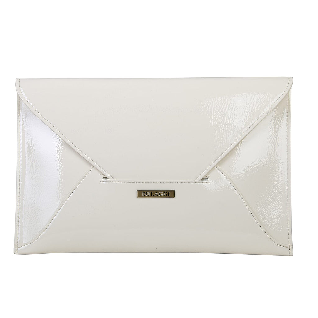 Bulaggi Collection - Isabella Envelope Clutch Bag with Shoulder Strap - Bone White