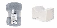 Bundle of Chill-Tex Cool Touch Reversible Quilt and Leg Cool Memory Foam Gel Pillow