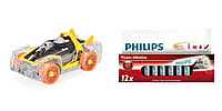 Bundle of DIY Toy Carsbox and Philips Pack of 12 AA Batteries