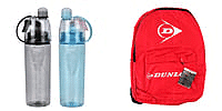 Bundle of Dunlop Backpack and Set of 2 Fog Spraying Sports Water Bottle