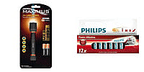 Bundle of Maximus 3W LED Flashlight and Philips Pack of 12 AA Batteries