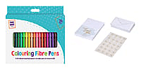 Bundle of Set of 48 Pieces Thank You Card and Pack of 24 Colouring Fibre Pens