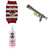 Bundle of Tennis Ball Launcher, Dog Jumper and Dog Shampoo