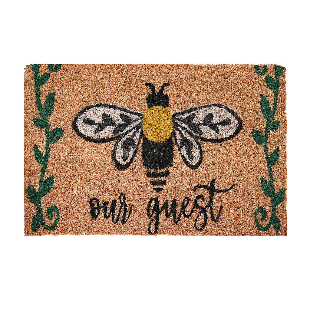 Butterfly Print Coir Door Mat (Size 40x60 cm) - Brown