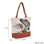 Butterfly Print Jacquard Tote Bag - Beige