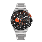 CADOLA Peterson 44mm 10 ATM Water Resistant Watch With Stainless Steel Chain Bracelet & Extra Yellow Silicon Strap
