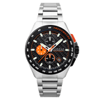 CADOLA Peterson 44mm 10 ATM Water Resistant Watch With Stainless Steel Chain Bracelet & Extra Yellow Silicon Strap