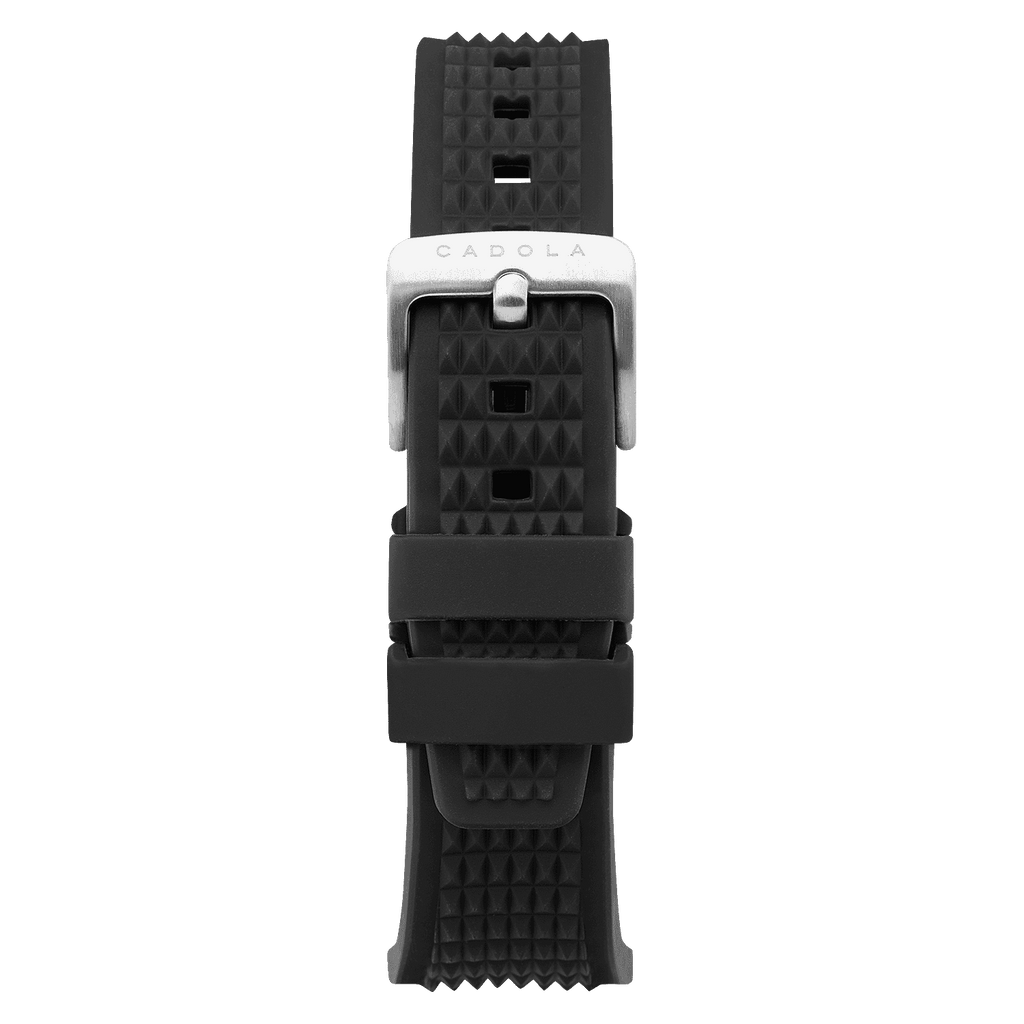 CADOLA Peterson 44mm 10 ATM Water Resistant Watch With Stainless Steel Chain Bracelet & Extra Yellow Silicon Strap