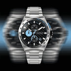 CADOLA Peterson 44mm 10 ATM Water Resistant Watch With Stainless Steel Chain Bracelet & Extra Yellow Silicon Strap