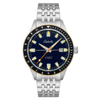 CADOLA Tahiti Mens 3 Hands With Date Regalia Dial 20 ATM WR Watch with Stainless Steel and Extra Black Silicon Strap