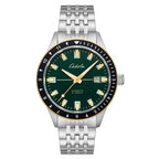 CADOLA Tahiti Japanese Automatic Movement with 3 Hands Date 20ATM Water Resistant Mens Watch with Green and Stainless Steel Strap