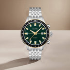CADOLA Tahiti Japanese Automatic Movement with 3 Hands Date 20ATM Water Resistant Mens Watch with Green and Stainless Steel Strap