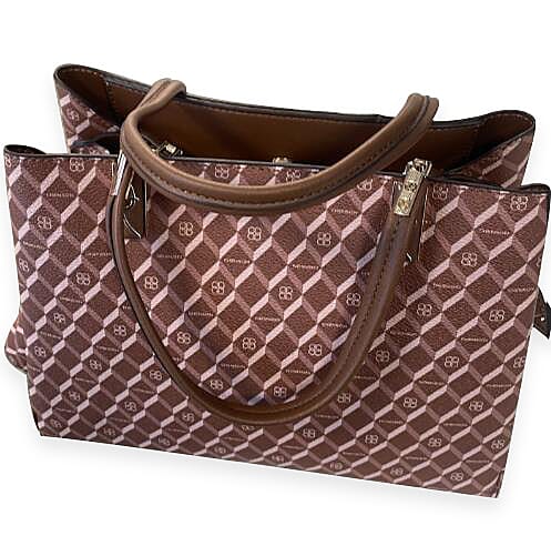 CHENSON Leatherette Ladies Geometric Pattern Handbag - Pink