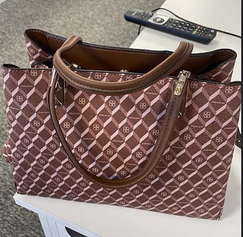 CHENSON Leatherette Ladies Geometric Pattern Handbag - Pink
