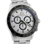 CHRISTOPH DUCHAMP Grand Mont White Dial Watch with Silver Colour Chain Strap