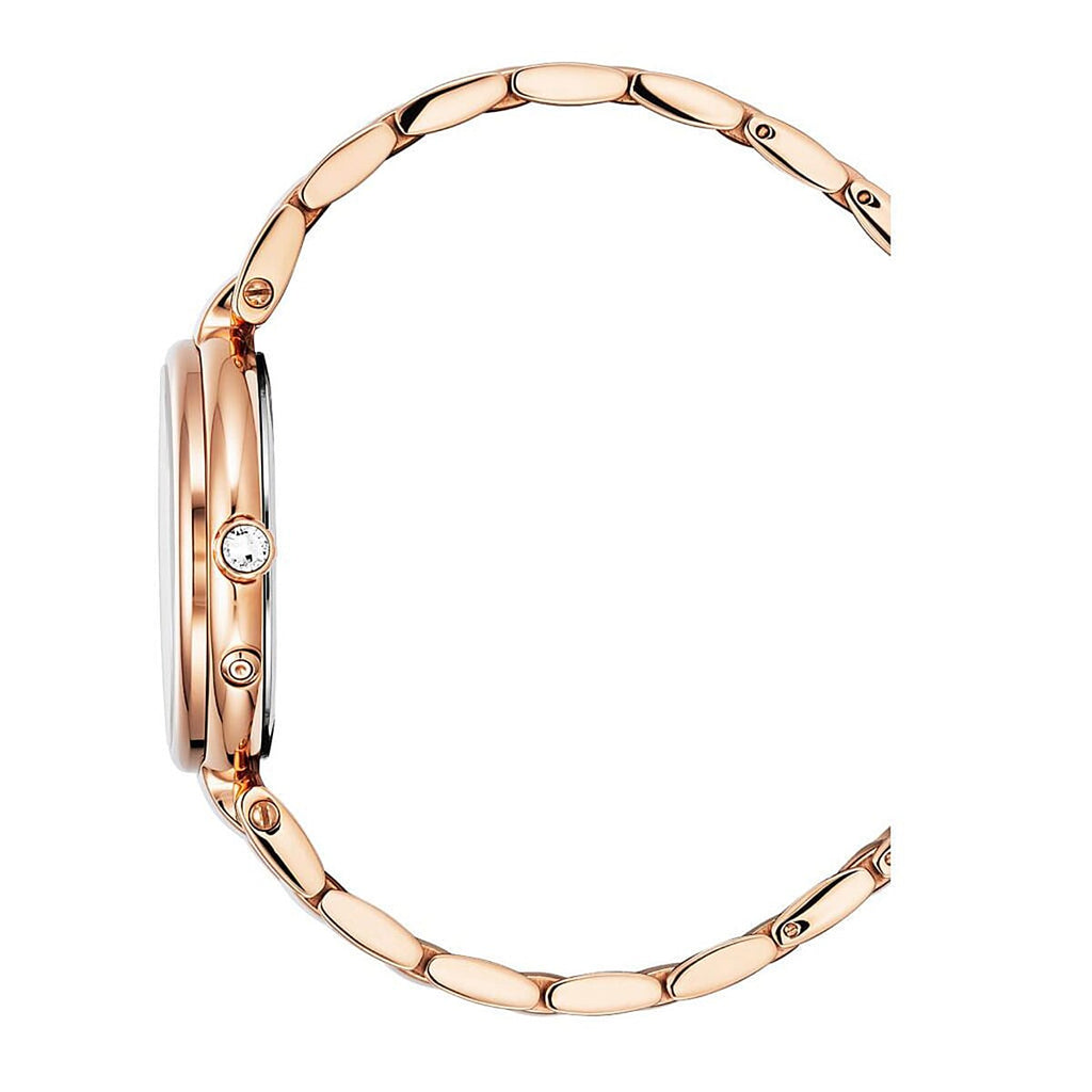 CHRISTOPHE DUCHAMP Swiss Quartz Movement White - Rose Dial Ladies Watch with Silver Colour Stainless Steel Strap