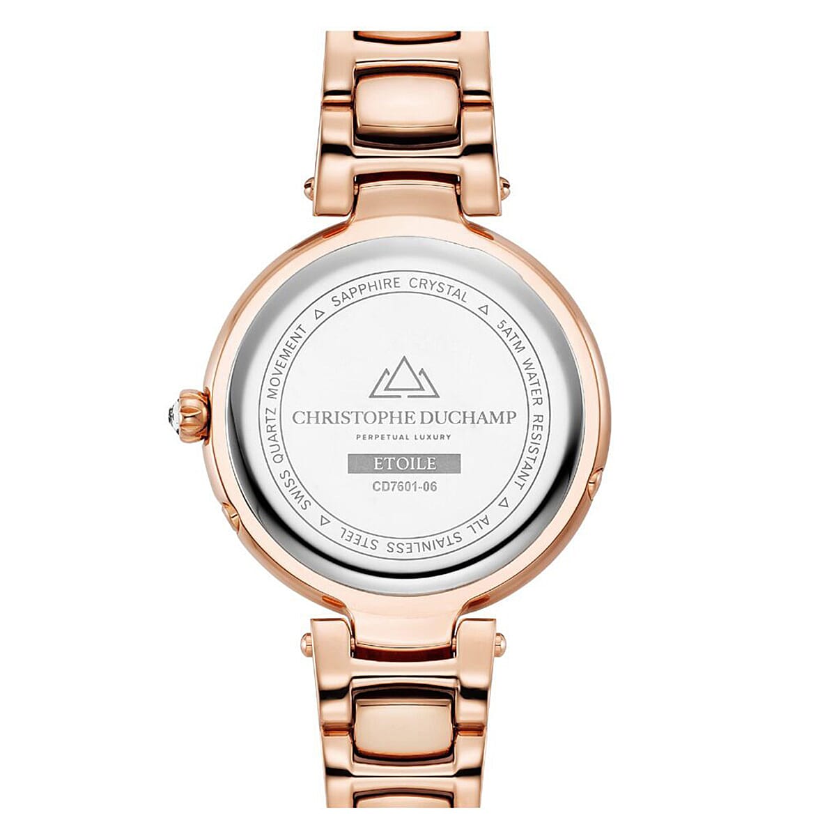 CHRISTOPHE DUCHAMP Swiss Quartz Movement White - Rose Dial Ladies Watch with Silver Colour Stainless Steel Strap
