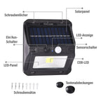 Solar Lamp with Sensor for Outdoor Use with (Battery 3000mAH Inc.) - Black