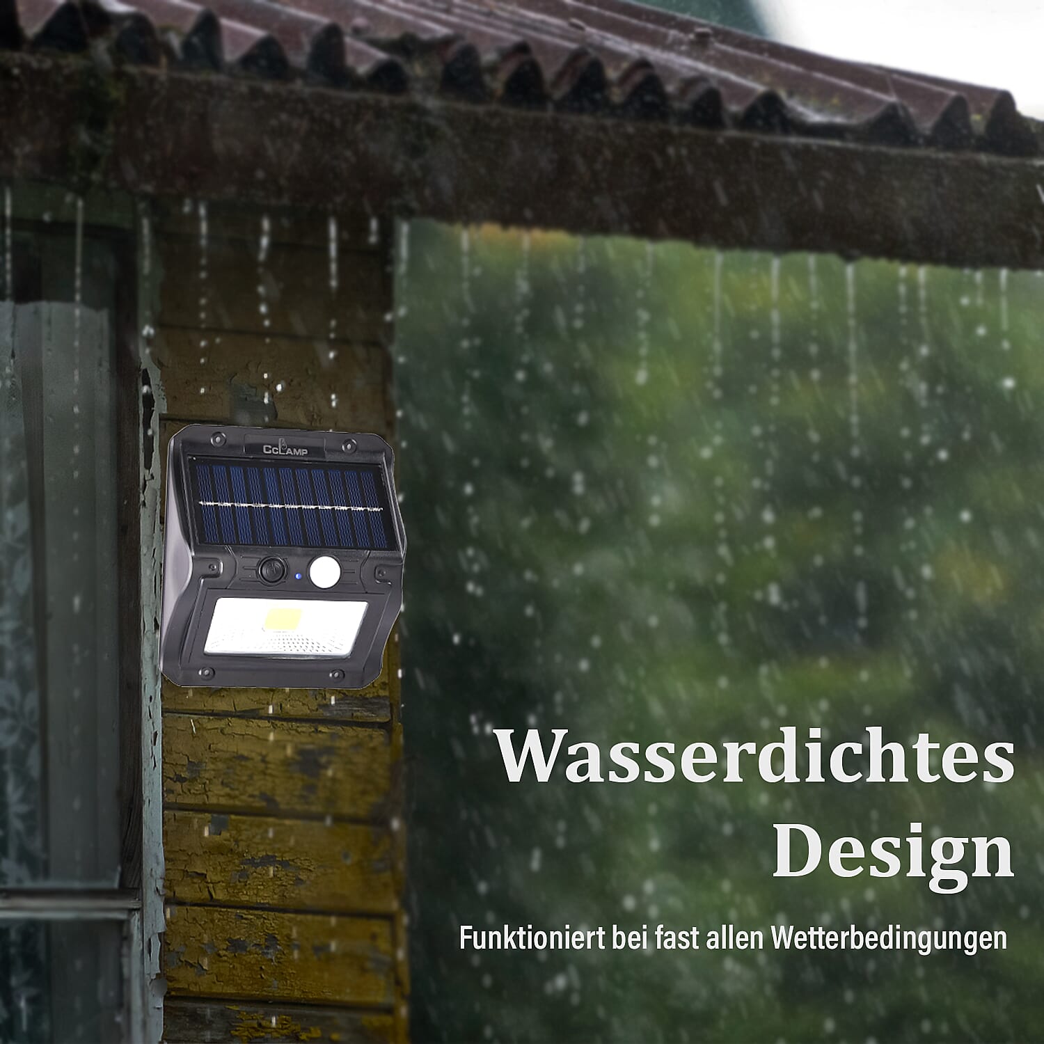 Solar Lamp with Sensor for Outdoor Use with (Battery 3000mAH Inc.) - Black