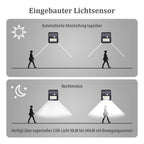 Solar Lamp with Sensor for Outdoor Use with (Battery 3000mAH Inc.) - Black