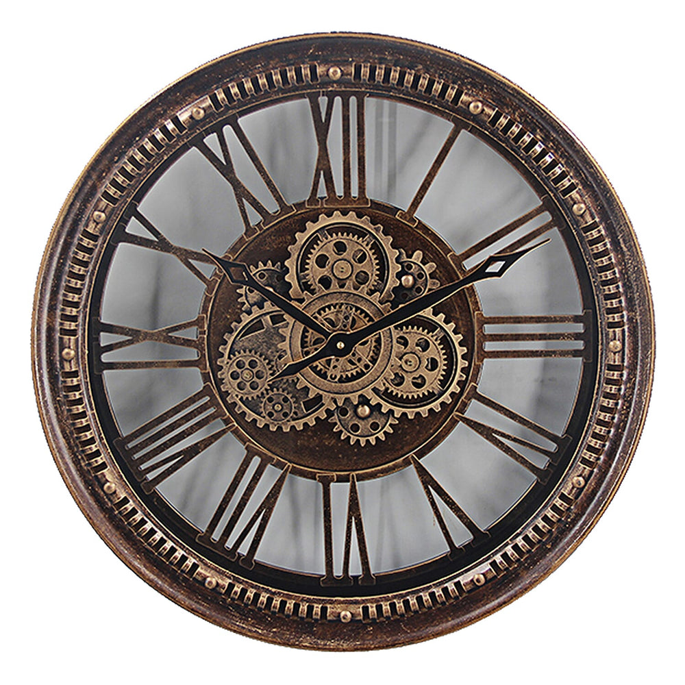 COG Wall Clock 53cm - Brown