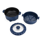 Bliss - Beyond Electric Hot Pot, Frying, Stewing, And Stir-Fry Functions, Adjustable Temperature (2.5 Liters) - Navy