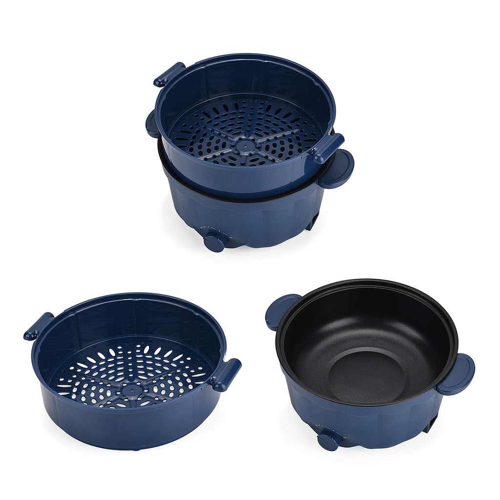 Bliss - Beyond Electric Hot Pot, Frying, Stewing, And Stir-Fry Functions, Adjustable Temperature (2.5 Liters) - Navy