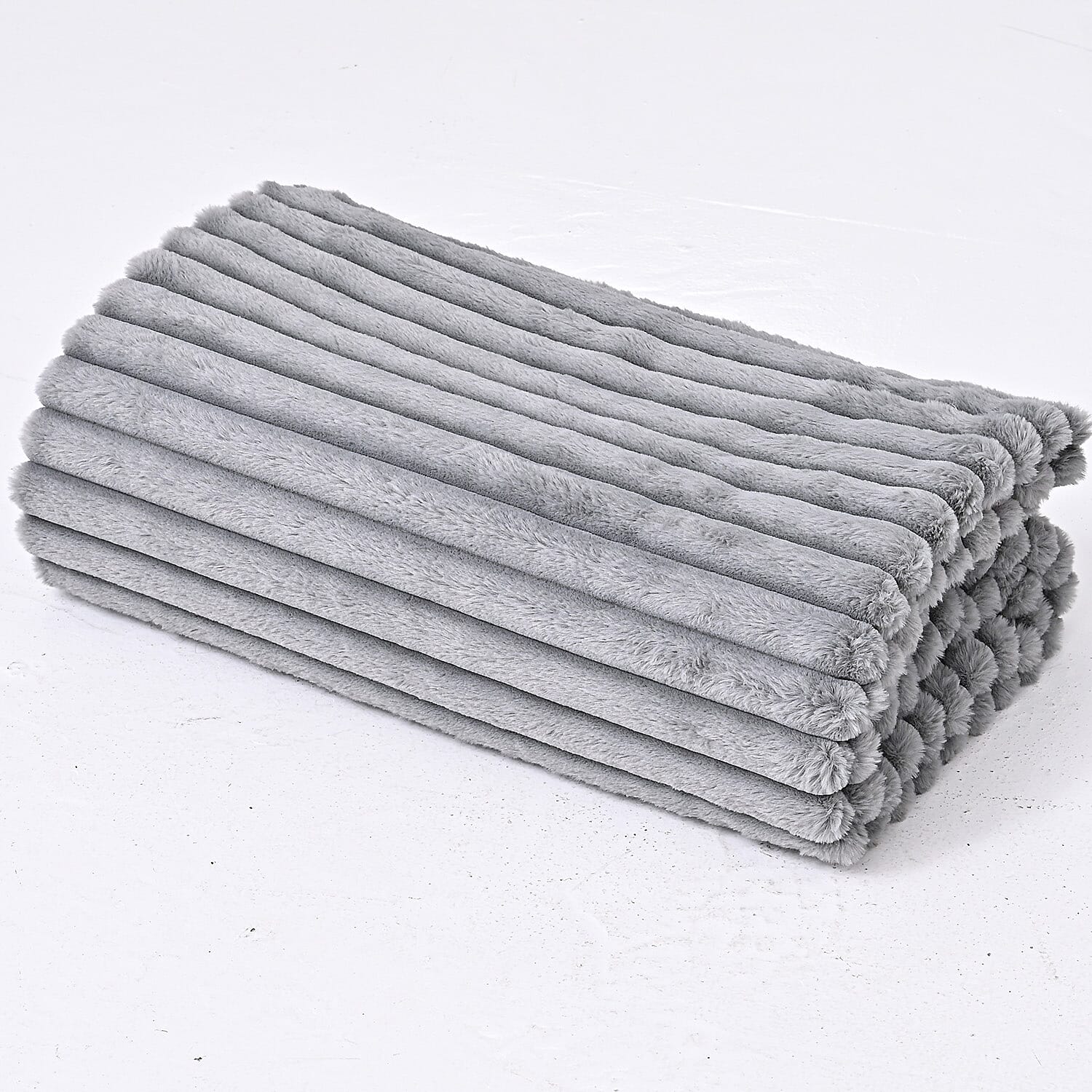 HUSH HAVEN Opulent High End Double Layer Rich Faux Fur Blanket 520 GSM (200 x 165 cm) -  Grey