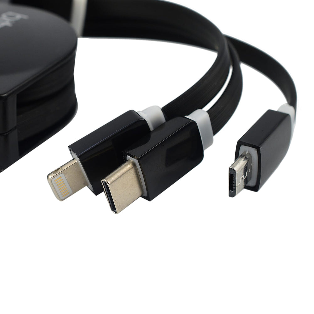 Bitmore Fast Charge Retractable 3 in 1 Charging Cable - Charge 3 Devices At the Same Time