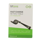 Bitmore Fast Charge Retractable 3 in 1 Charging Cable - Charge 3 Devices At the Same Time