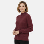 Cable Front Turle Neck Jumper (Size M) - Cherry