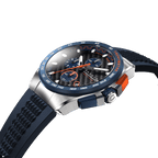 CADOLA Peterson 44mm 10 ATM Water Resistant Watch With Stainless Steel Chain Bracelet & Extra Yellow Silicon Strap