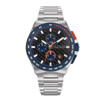 CADOLA Peterson 44mm 10 ATM Water Resistant Watch With Stainless Steel Chain Bracelet & Extra Yellow Silicon Strap