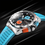CADOLA Peterson 44mm 10 ATM Water Resistant Watch With Stainless Steel Chain Bracelet & Extra Yellow Silicon Strap
