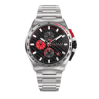 CADOLA Peterson 44mm 10 ATM Water Resistant Watch With Stainless Steel Chain Bracelet & Extra Yellow Silicon Strap