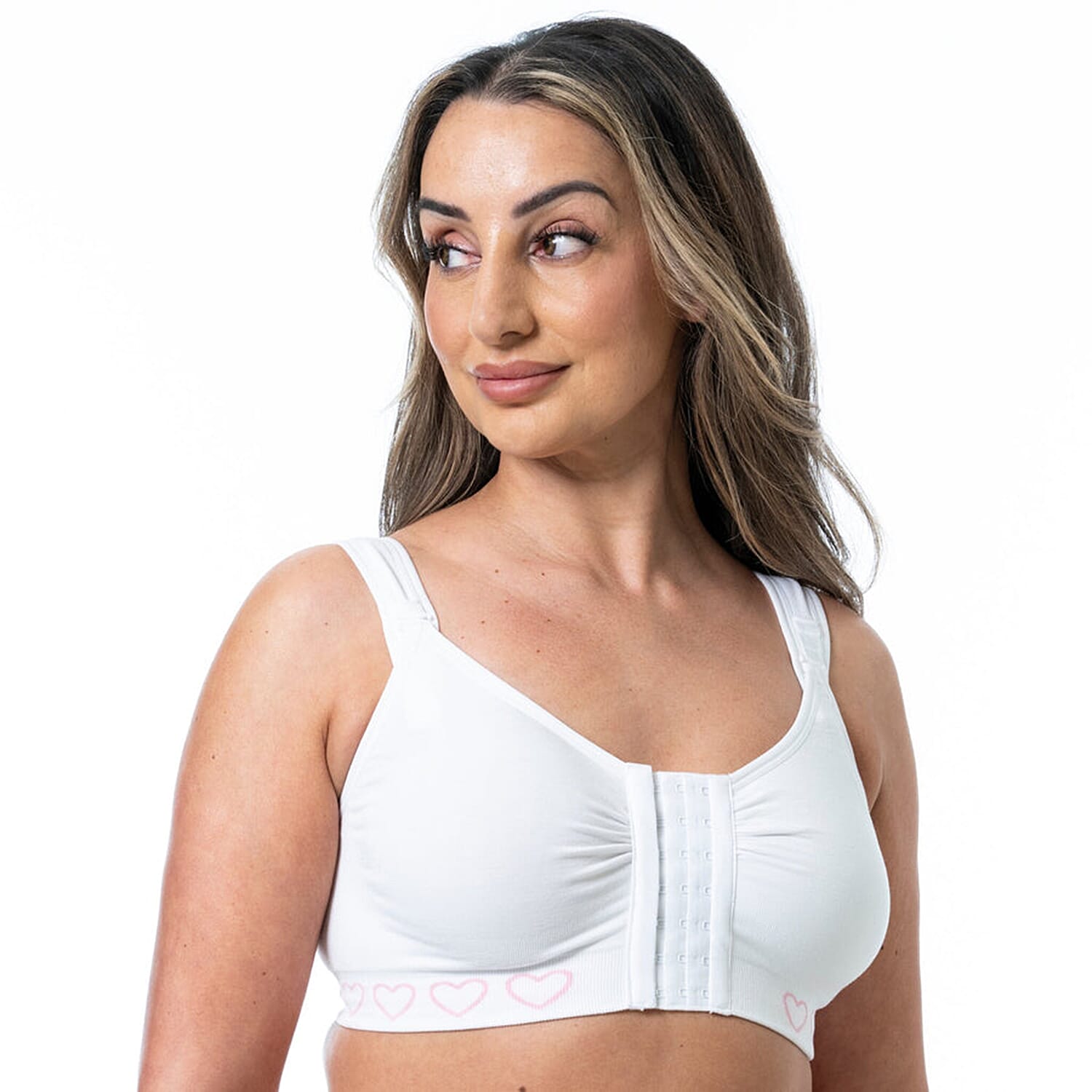 Cancer Research UK Front Fastening Full Coverage Wide Straps Comfort Bra (Size L) - White