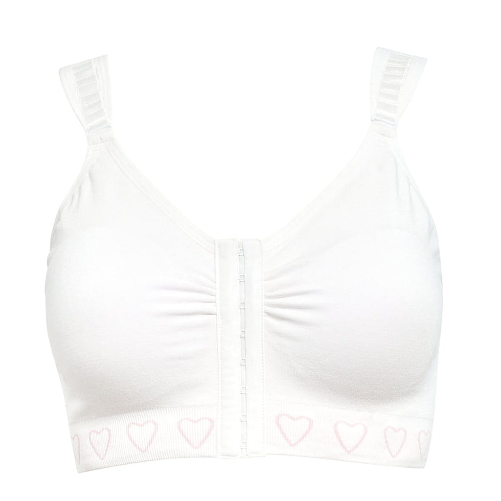 Cancer Research UK Front Fastening Full Coverage Wide Straps Comfort Bra (Size L) - White