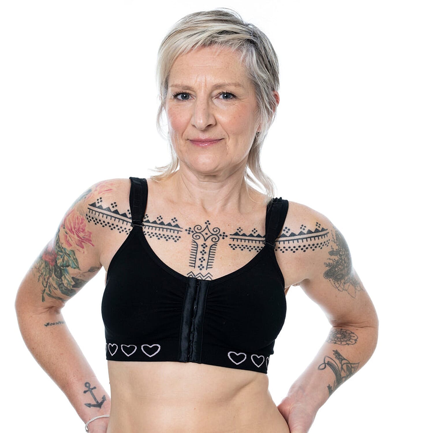 Cancer Research UK Front Fastening Full Coverage Wide Straps Comfort Bra (Size L) - Black