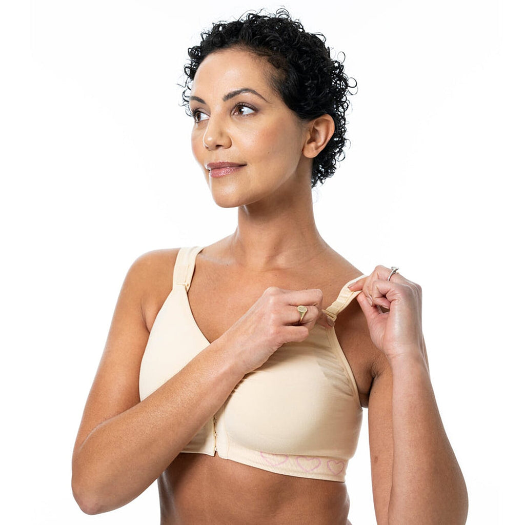 Cancer Research UK Front Fastening Full Coverage Wide Straps Comfort Bra (Size XXL) - Blush
