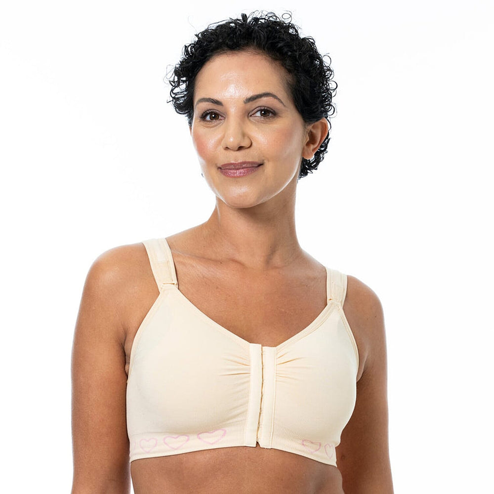 Cancer Research UK Front Fastening Full Coverage Wide Straps Comfort Bra (Size XXXL) - Blush