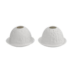 Set of 2 Porcelain Candle Holder With LED Light - White
