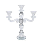 3 Arm Cone Shaped Candle Holder - Transparent