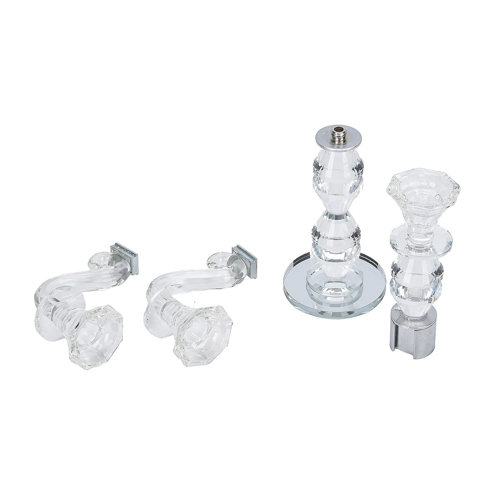 3 Arm Cone Shaped Candle Holder - Transparent