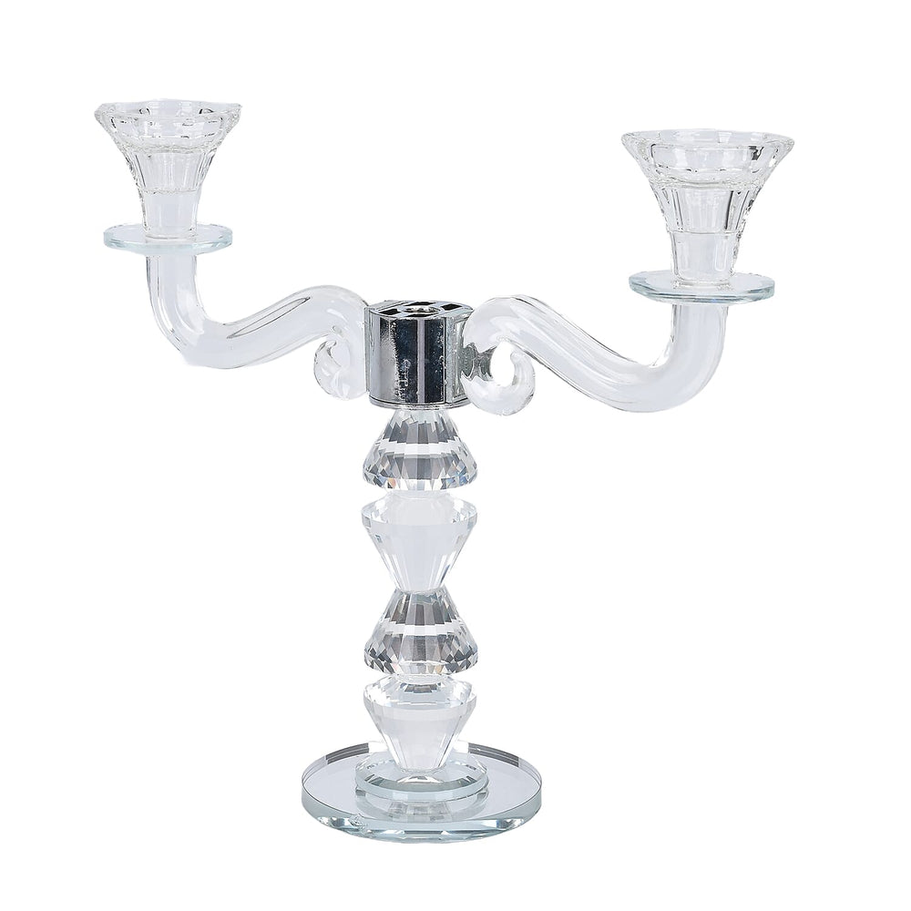 3 Arm Cone Shaped Candle Holder - Transparent
