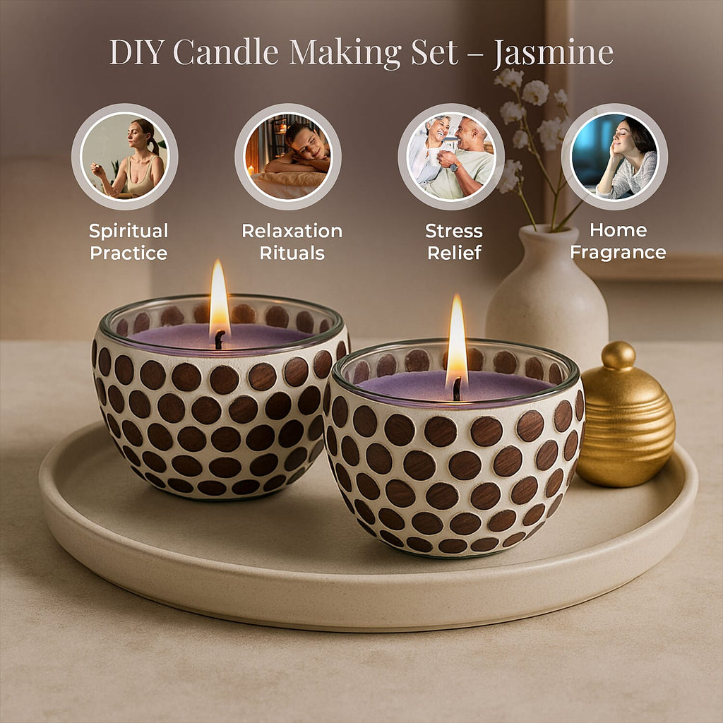 Candle Making Kit - 100% Plant-Based Pearled Wax, 30 Wicks, 2 Mosaic Bowls & Lavender Fragrance