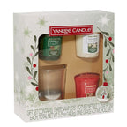 Yankee Candle Holiday Favorites Votive Gift Set with 3 Votives and a Glass Votive Holder