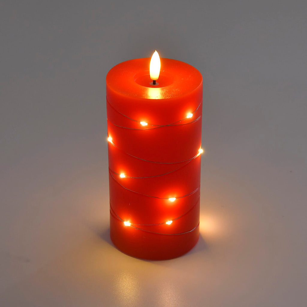 Set of 3 LED Candle with Remote (2AA Battery not inc.) - Red