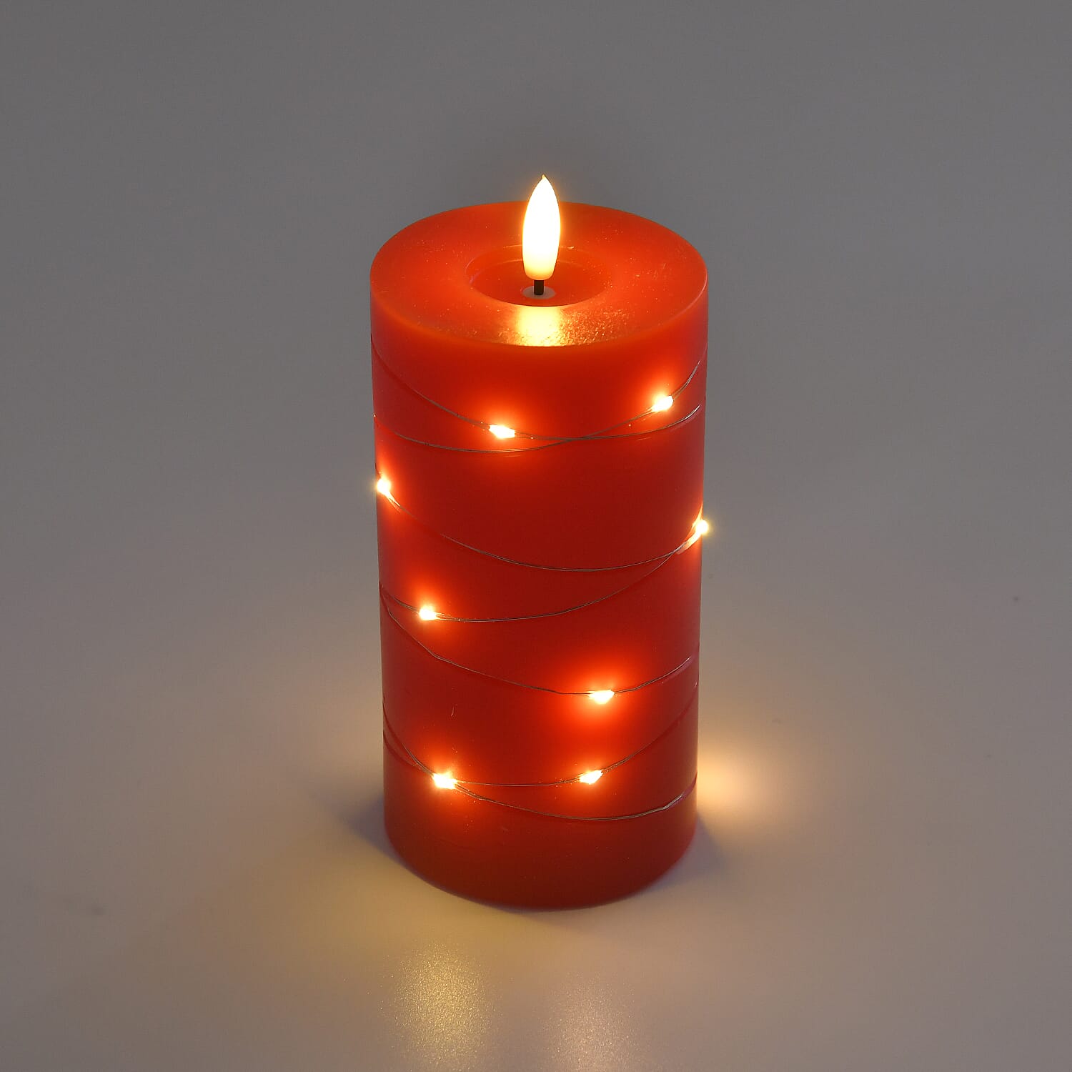 Set of 3 LED Candle with Remote (2AA Battery not inc.) - Red