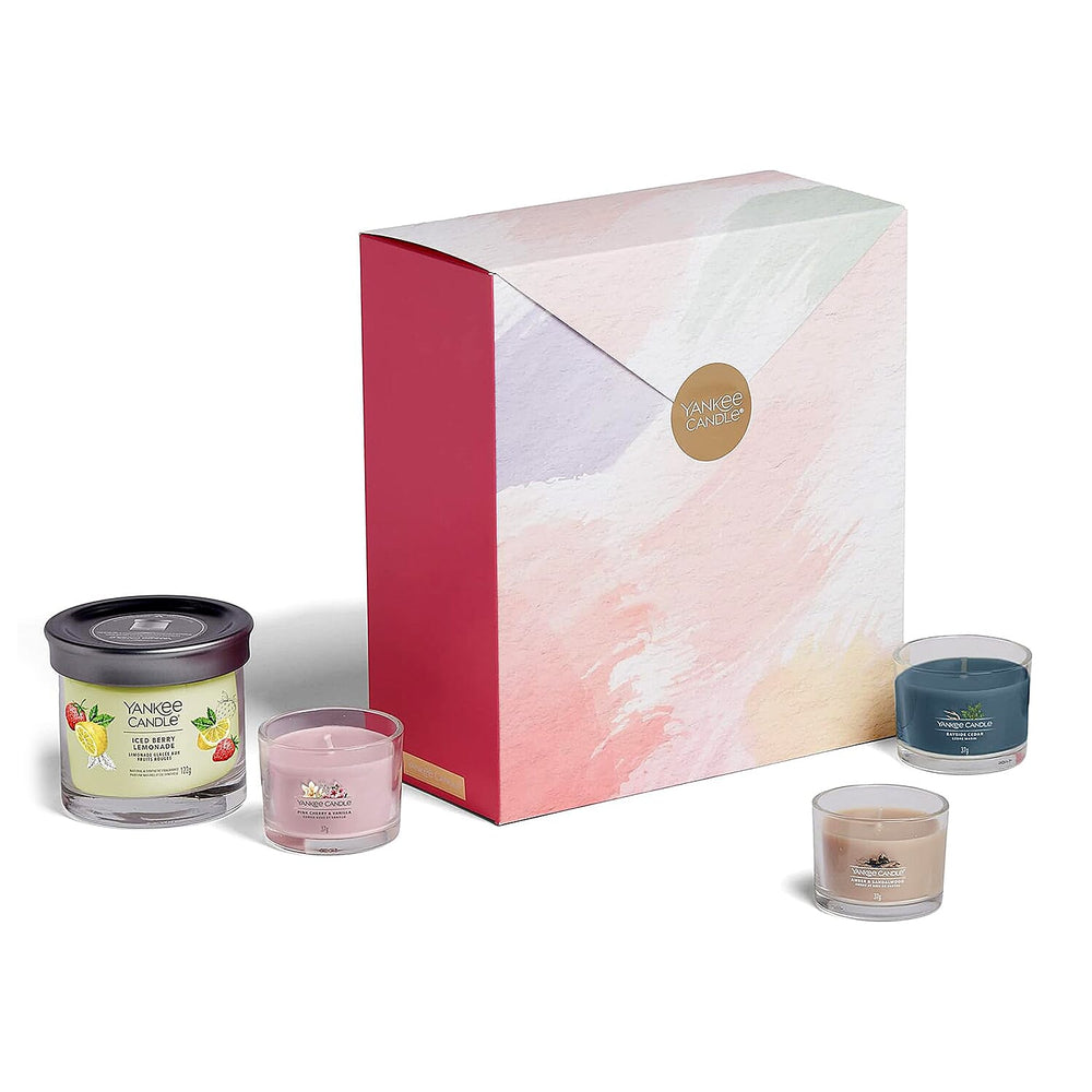 Yankee Candle Gift Set - 3 Scented Filled Votive Candles & 1 Signature Tumbler Candle