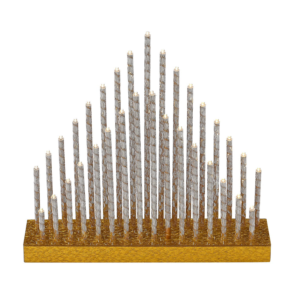 LED Candle Set (Size 33x7x32 cm) - Gold